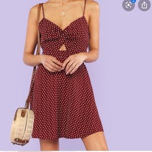 Red polka dot dress